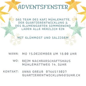 Einladung Adventsfenster Sommerwind vom 15.12.2025 um 18:00